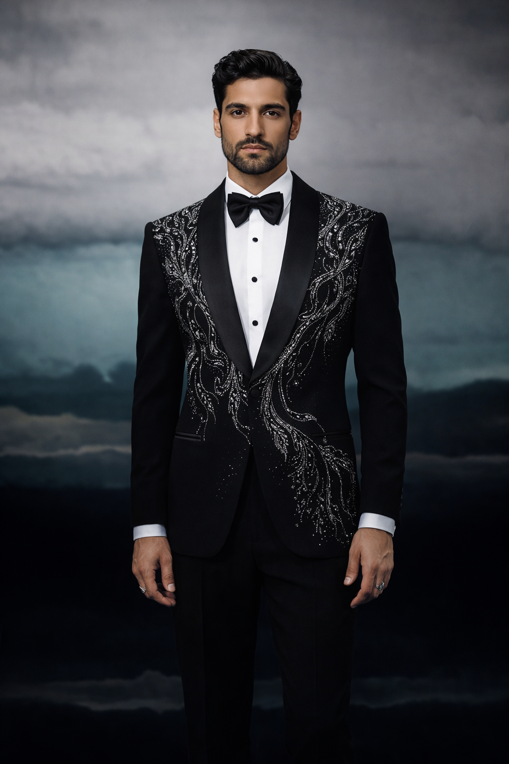 Black Embellished Tuxedo