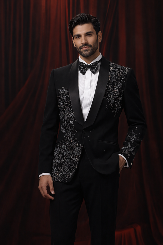 Black Embellished Tuxedo